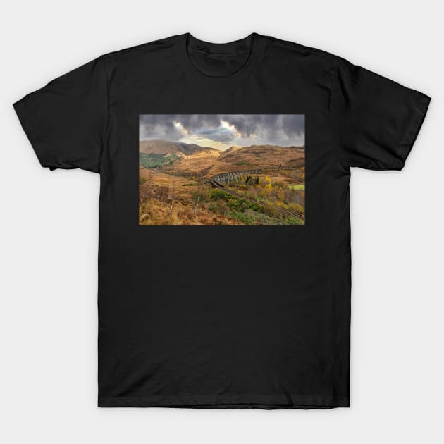 Glenfinnan and The Viaduct T-Shirt by Reg-K-Atkinson